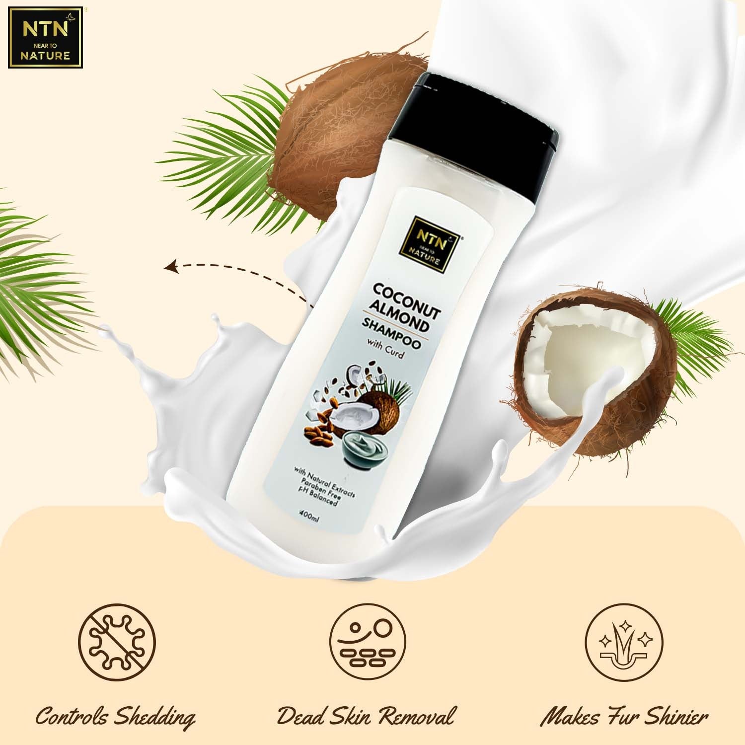 NTN Coconut Almond Shampoo With Curd - 400ml