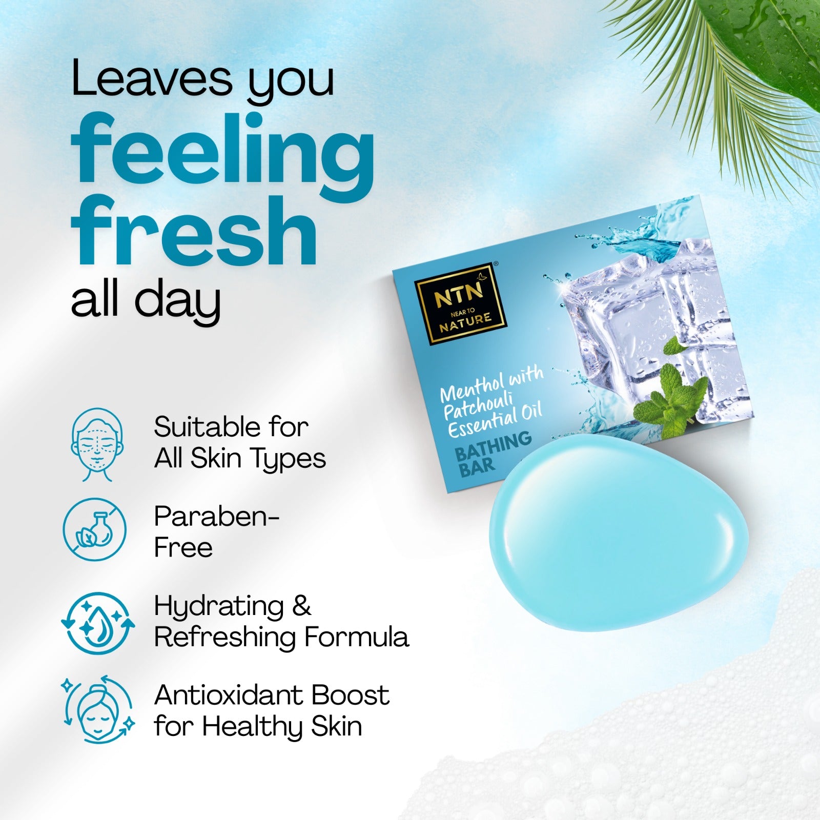 NTN Menthol with Patcholi Bathing Bar 80g (Pack of 3)