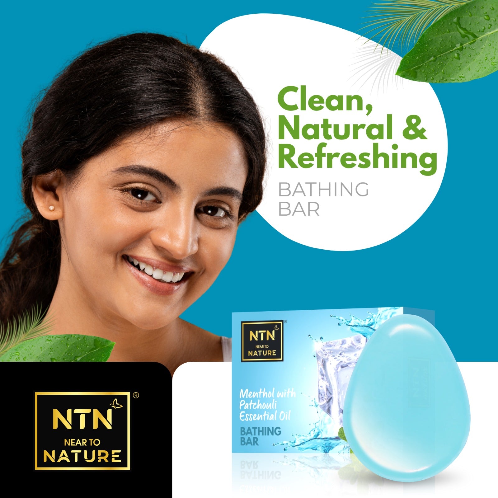 NTN Menthol with Patcholi Bathing Bar 80g (Pack of 3)