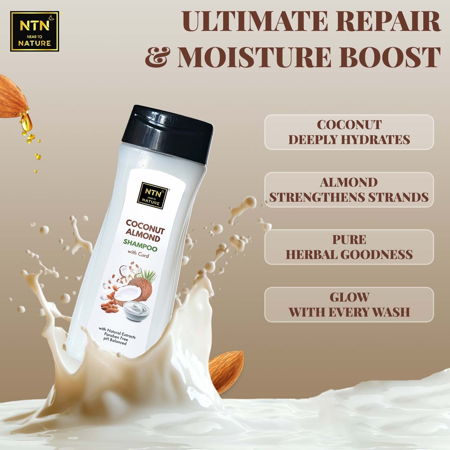 NTN Coconut Almond Shampoo With Curd - 800ml
